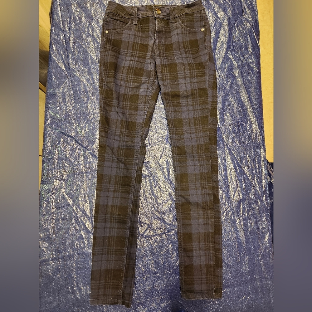 ILLEGAL JEANS Plaid Skinny